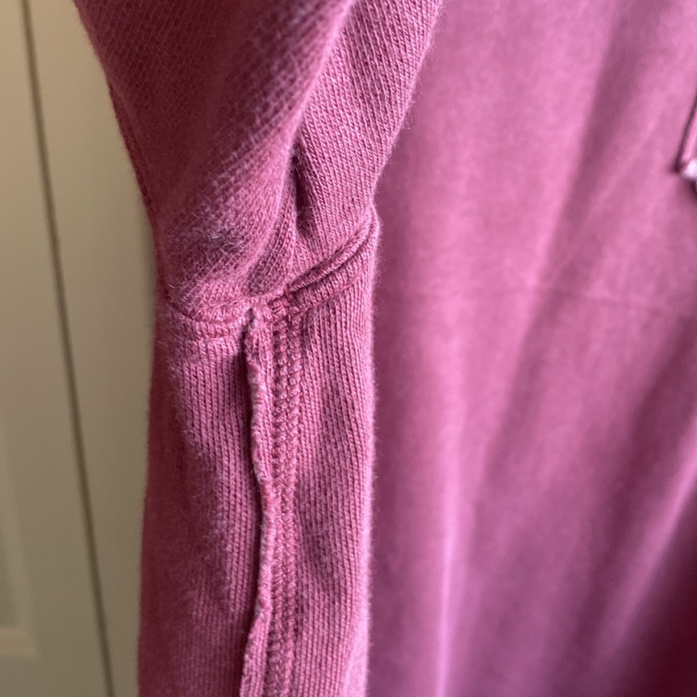 Aerie NWT Oversized Burgundy Long Sleeve Breast Pocket Cotton Blend Size Small - Picture 9 of 13